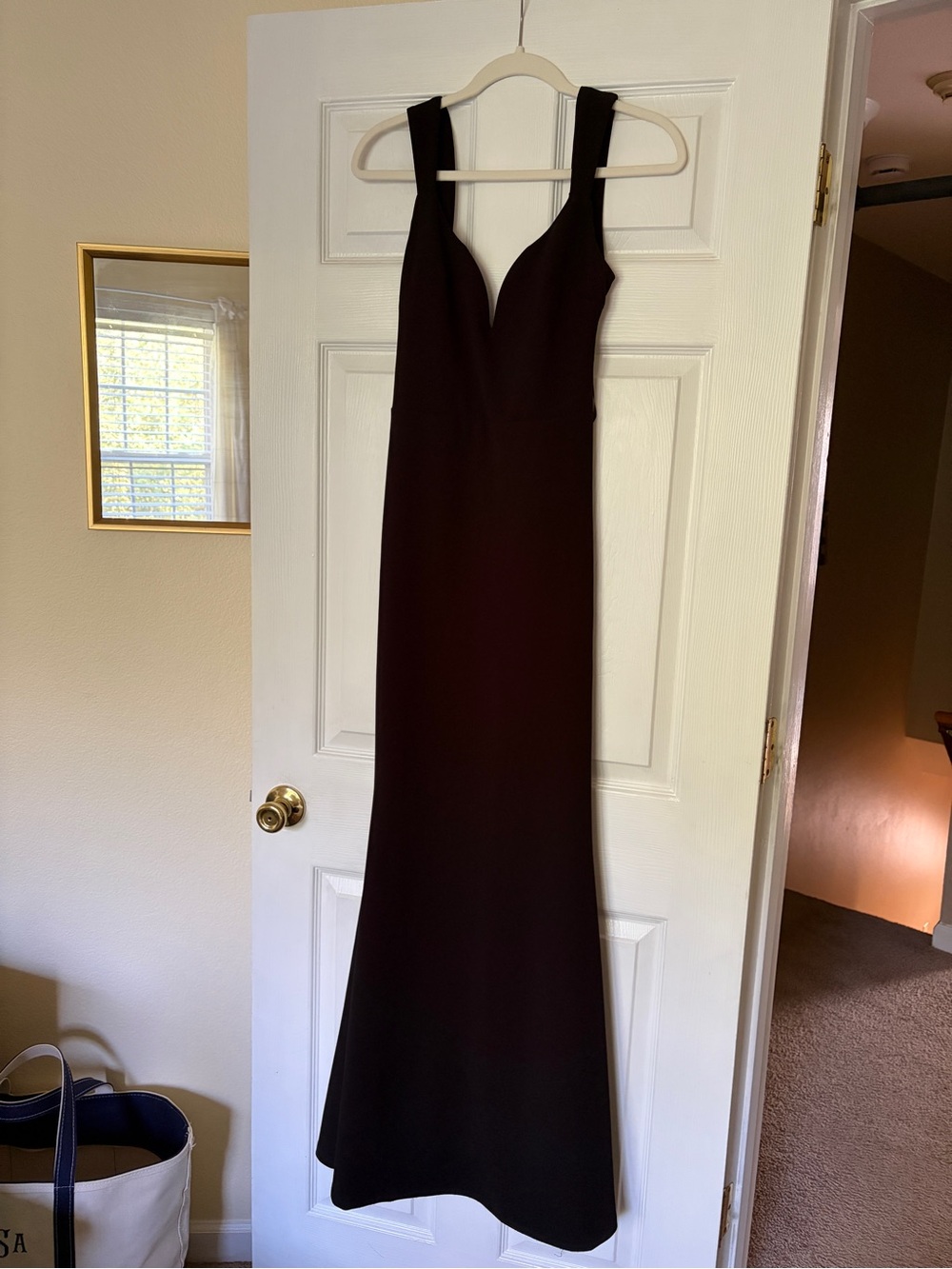 Lulu's Black Backless V-Neck Evening Gown